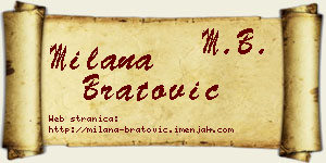 Milana Bratović vizit kartica